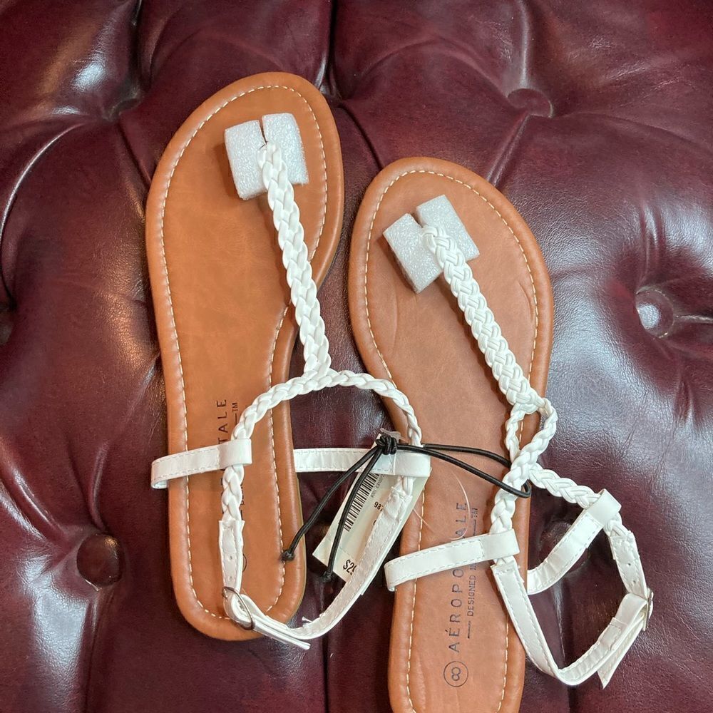 WHITE AEROPOSTALE SANDALS / sz: 8 / NWT - Picture 5 of 5